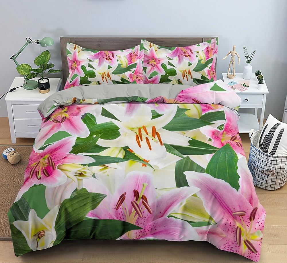 3d HD Printed Duvet Cover Queen King Size Watercolor Floral Set for Girls Teens Room Decor 3 Piece Set with 2 Pillowcases