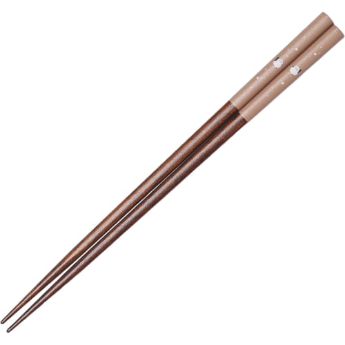 Sunlife Chopsticks, Dishwasher Safe, Adult, Long, Cute, 22.5cm, Shimaenaga (Long-tailed Tit) Design, Natural Wood, Brown, Made in Japan, H-06758
