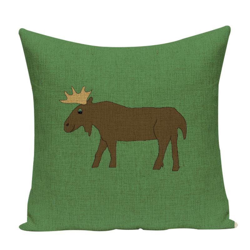 Weihnachten Elch Druck Kissenbezug Quadrat Hirsch Polyester Sofa Bett Kissenbezug Elch Kissenbezüge skandinavische Dekoration Sofa
