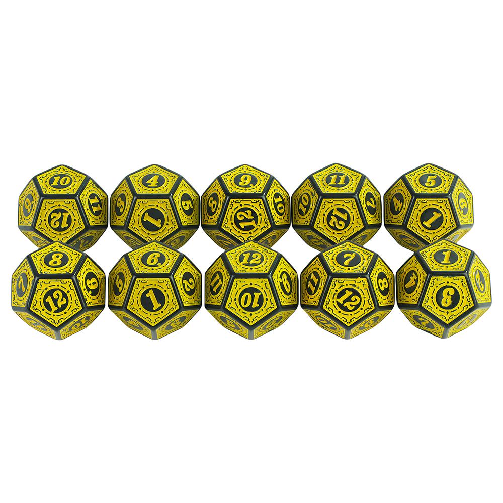 Polyhedral D12 Dice for Dice Game DND TRPG Funny Party Board Game, 10pcs Multi-sided D12 Dice