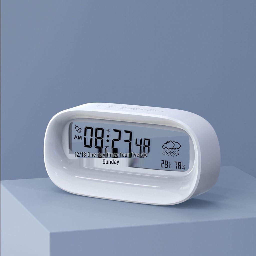 Transparent Digital Alarm Clock with Large Screen - Cute, Silent, and Perfect for Students