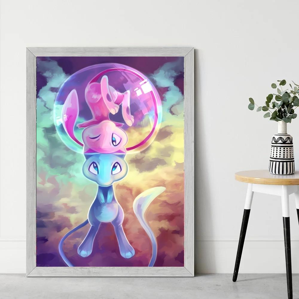 Eeveelutions Decorative Painting Cute Eevee and With Floral Elements High  Quality Wall Art for Home Decor Classic