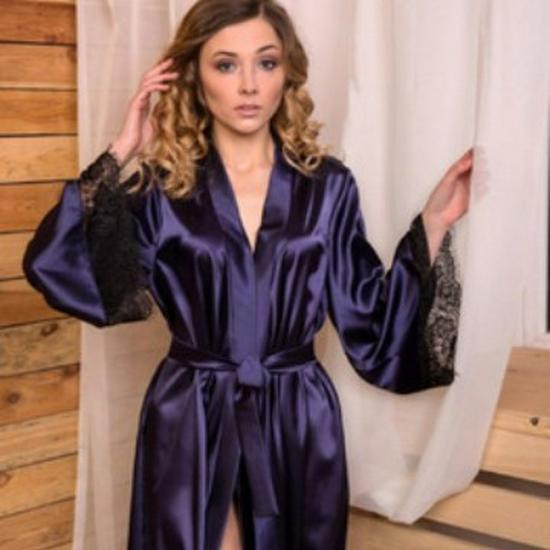 Satin Women's Sexy Plus Size Silk Robe Lingerie Sleep Dress