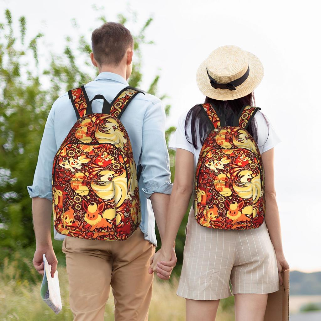 Fashion Cartoon Pokemon Theme Backpack Mochilas Cool For Work Office Large Capacity Rucksack