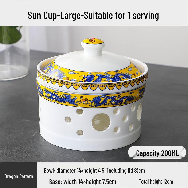 Ceramic Double Boiler Stew Pot with Candle Warmer