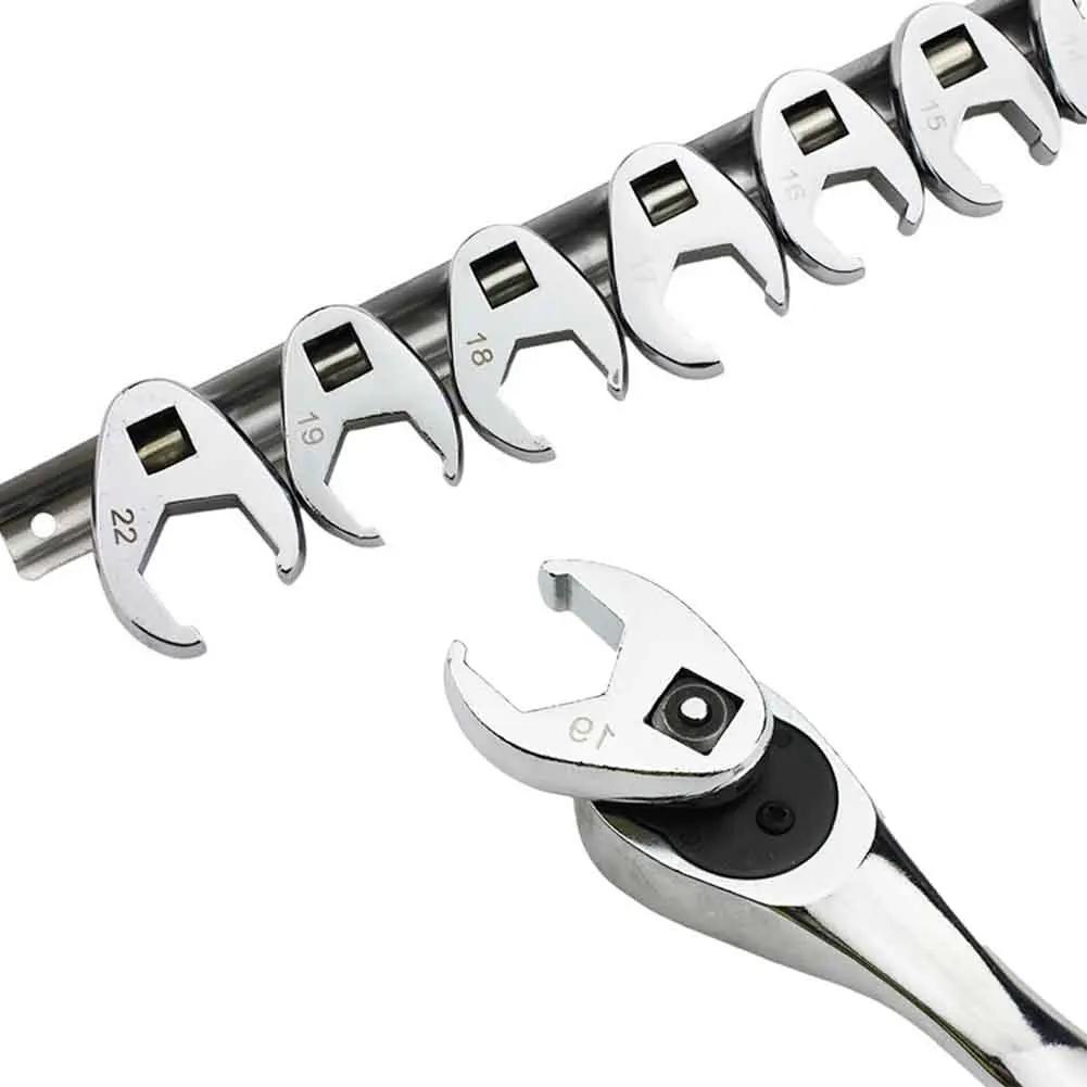 10 Stücke 3/8 Zoll Antrieb Hahnenfußschlüssel 10 Bis 22mm Metric Fuß Maulschlüssel Für Drehmomentschlüssel Schlüsselsatz