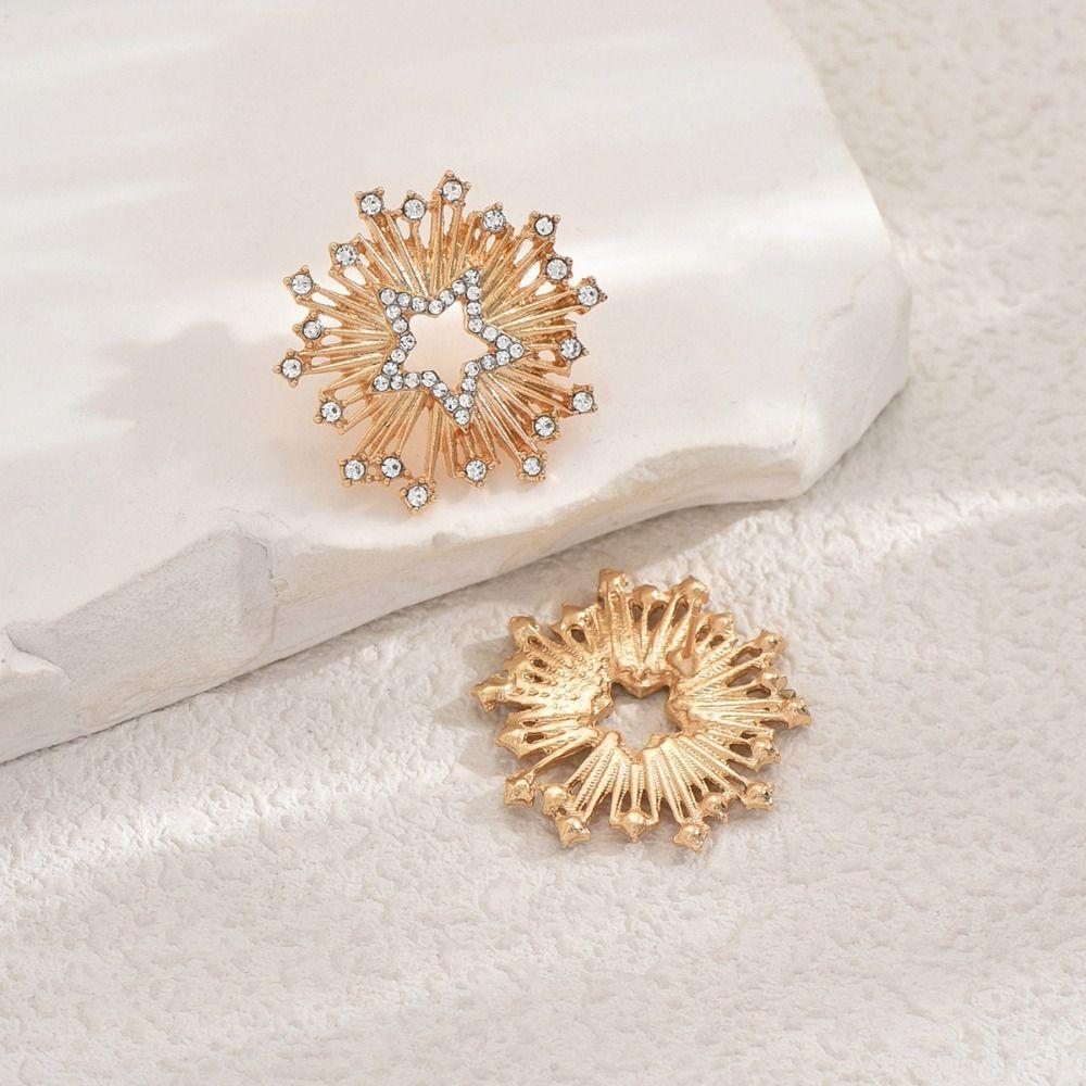 Love Star Earrings Sun Heart Earring Luxury Rhinestone Stud Earrings Jewelry