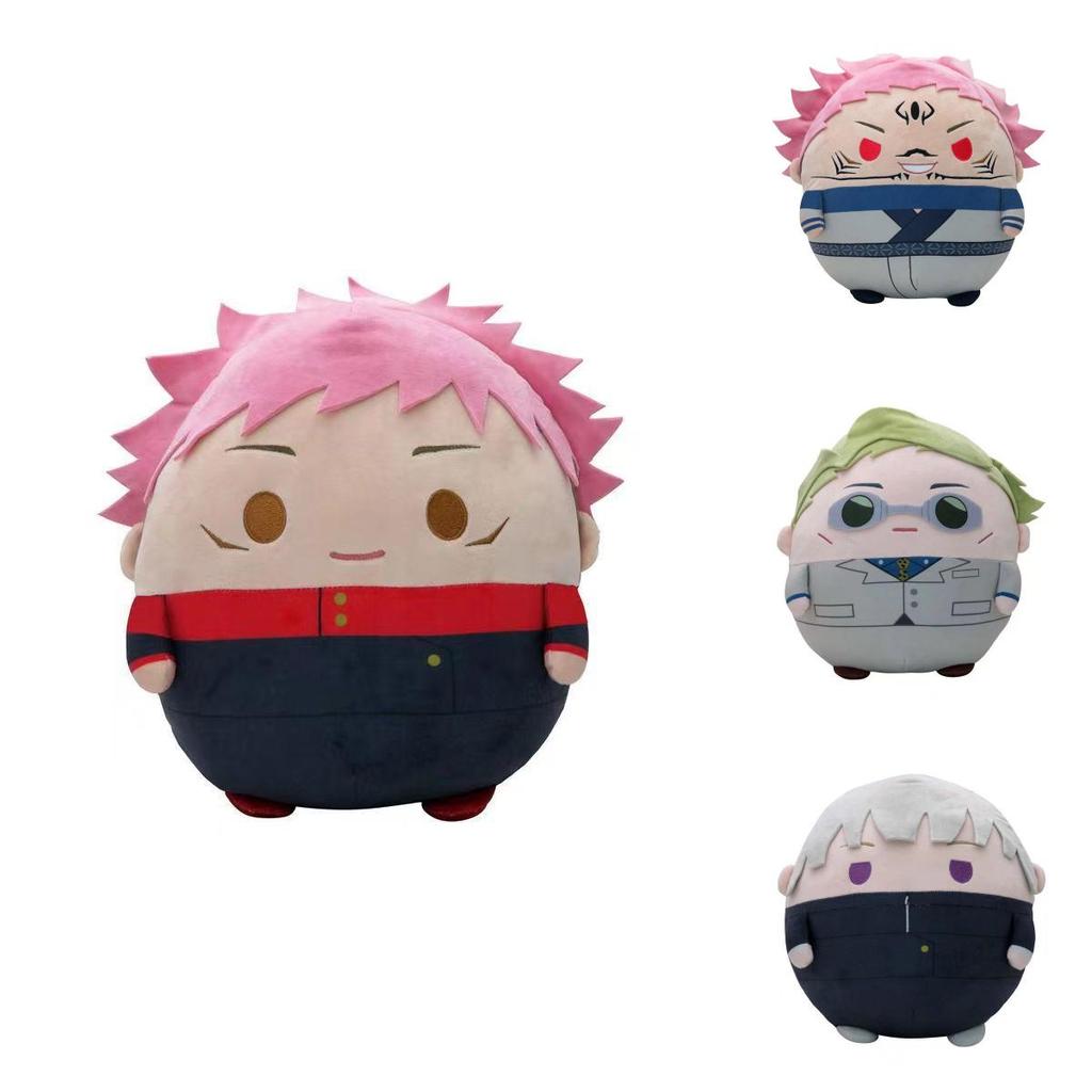 בובות קטיפה חמודות של Jujutsu Kaisen עם דמויות גוג'ו סאטורו, יוג'י איטאדורי ומגומי פושיגורו בעיצוב קטיפה קצרה ורכה לאספנים ומעריצים