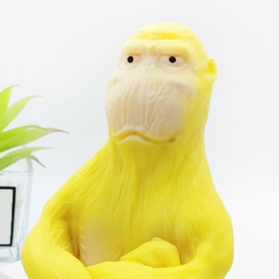 Yellow Orangutan Squeeze Toy Anxiety Stress Relief Gorilla Pinch Sensory Toy Teens Adults Soft TPR Calming Animal Fidget Toy