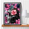 5D Diy Diamond Painting Skeleton and Flower Cross Stitch Set Full Diamond Embroidery Mosaic Art Picture of Rhinestones Decor Gift
