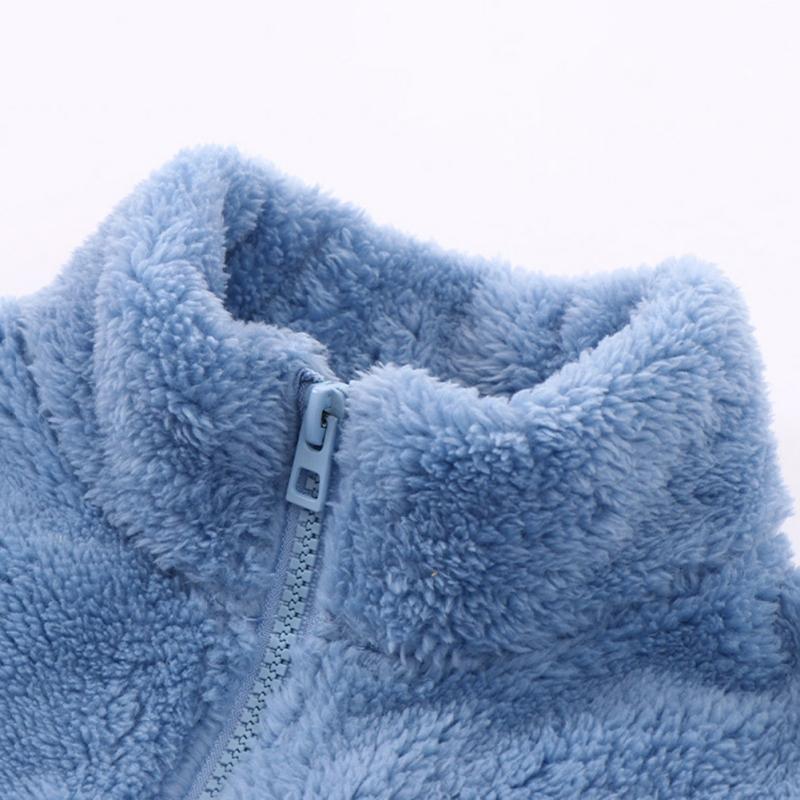 Velvet Children's Jacket Warm Coral Fleece Coat Zipper Kids Jacket For Boys And Girls