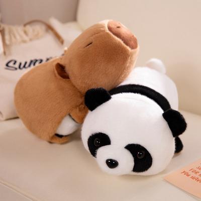 Flip Capybara Panda Plush Toy Double-side Kawaii Flipped Plushie Doll 2-in-1 Transform Animal Capibara Soft Pillow Birthday Gift