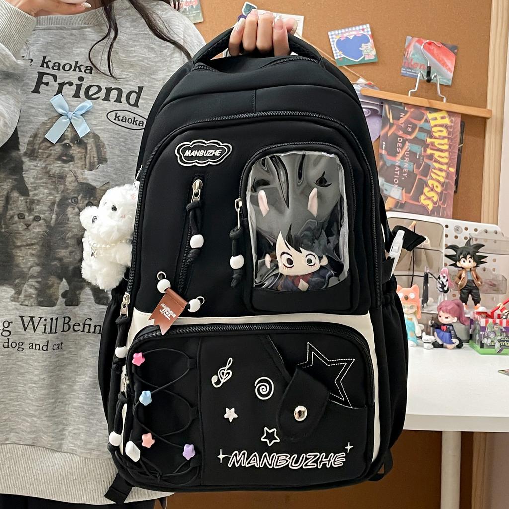 New junior high school student schoolbag large-capacity hanging trolley case wear-resistant and dirt-resistant college student casual backpack