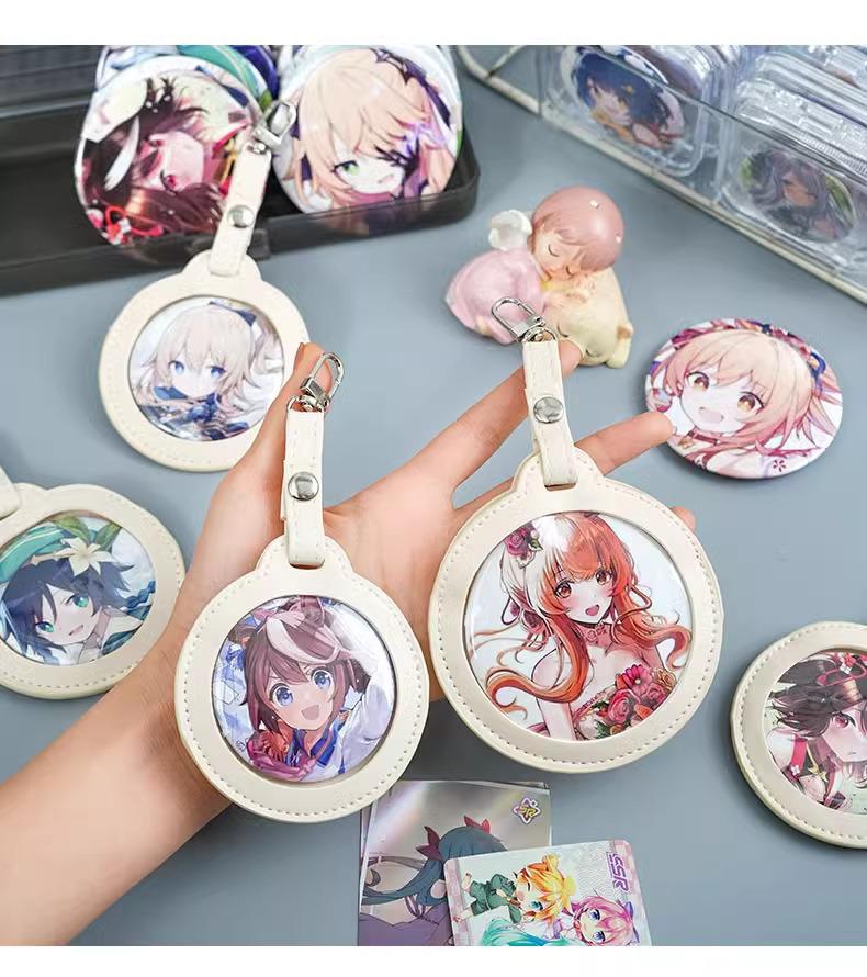 Drop-Proof 58mm/75mm Transparent Button Badge Protector Pendant - Anime Merchandise Storage Sleeve