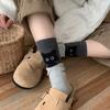 1 Pair Cotton Socks for Women Girls Cartoon Kitten Autumn Winter Mid-Calf Socks Cute