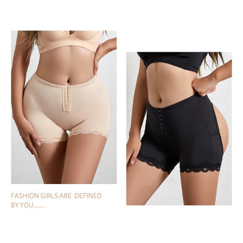 Hohe Taille Bauchkontrolle Spitze Sicherheitsshorts mit vorderen Haken für Damen Körperformung