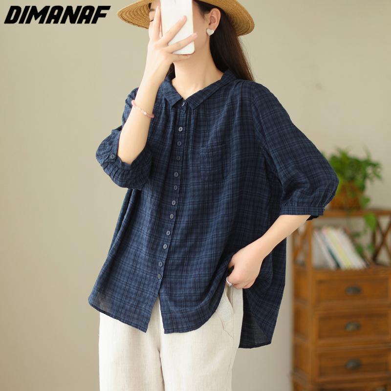 

DIMANAF 2023 плюс размер, новая летняя стильная блузка, льняная однотонная повседневная рубашка, женская свободная рубашка, футболки «летучая мышь»
