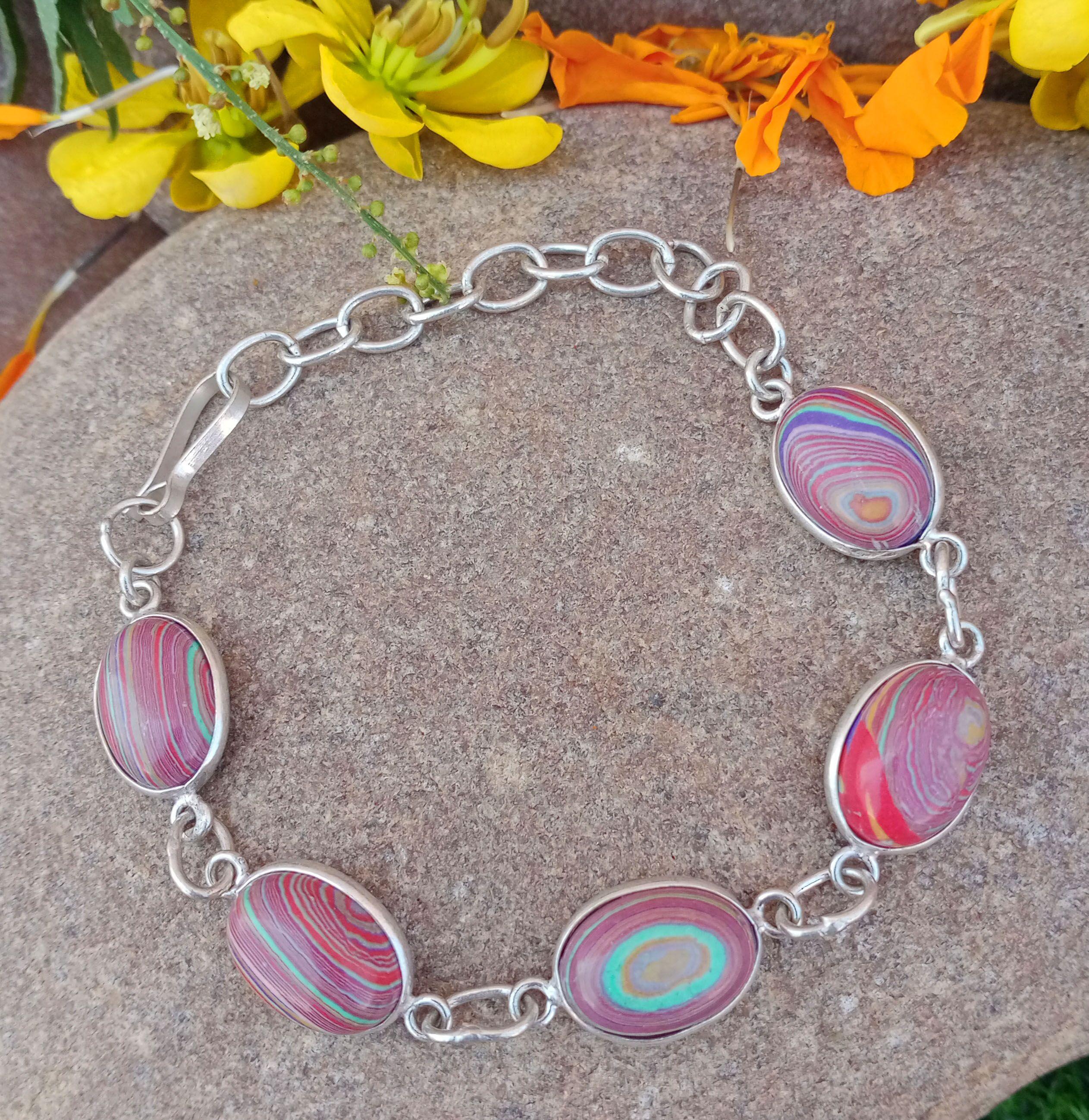 

Мозаика JasperGemstone 925 Sterling Silver Plated 1 шт браслет chris-br30