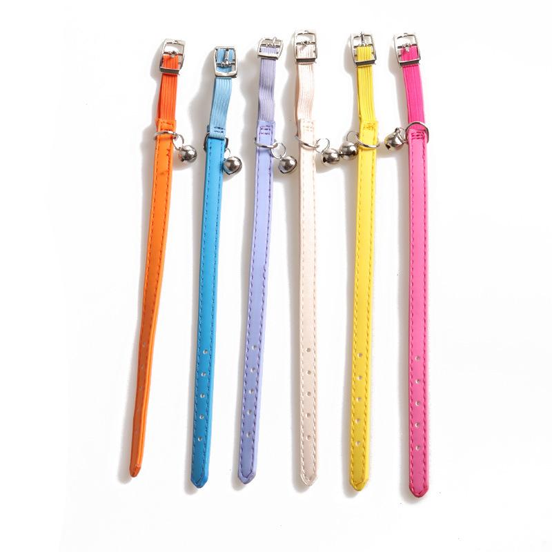 Macaron Color Cute Pet Cat Collars PU Colorful Small Collar for Cats Cat Harness Kitten Collar Pet Air Tag Cat Collar Cats