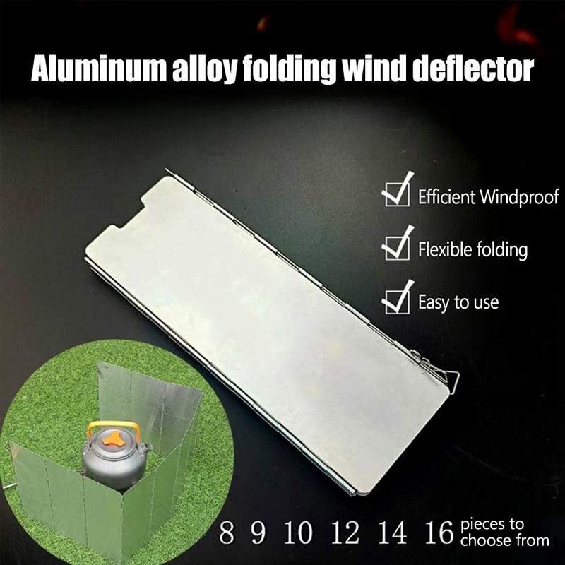 Ultralehký outdoorový 10dílný skládací závětří Kempingové vařiče Závětří Skládací plynové vařiče Větrné clony Vařič