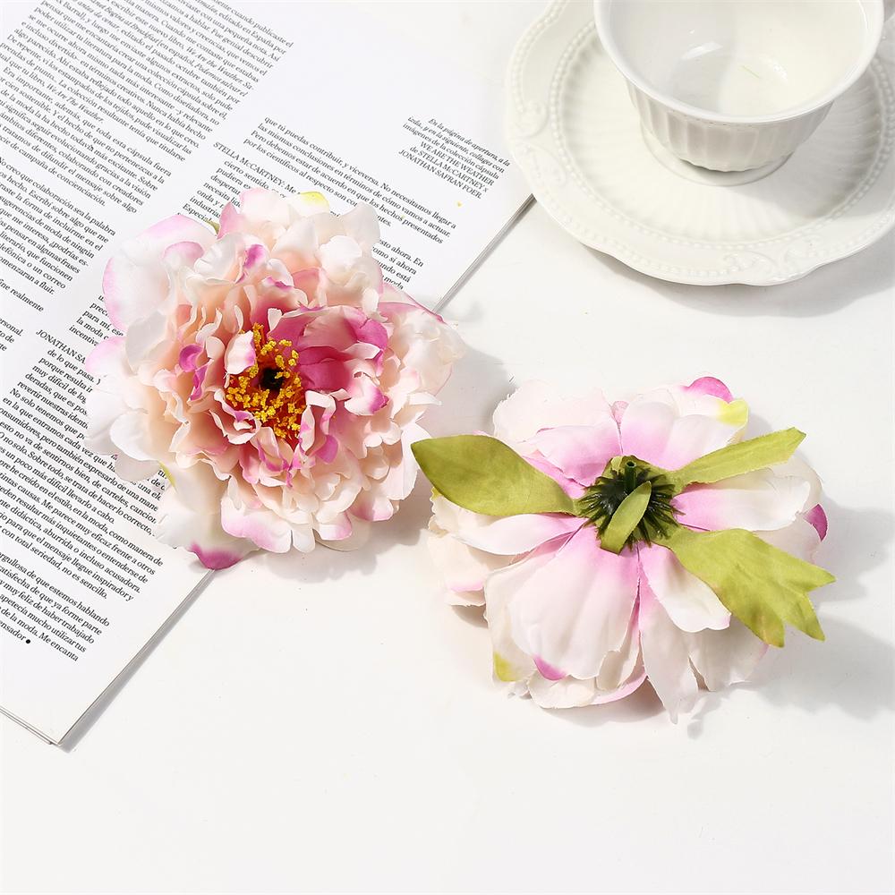 3Pcs Artificial Peony Flowers Heads 12CM Big Silk Fake Flower for Home Decor Wedding Decoration DIY Crafts Wreath Accessories