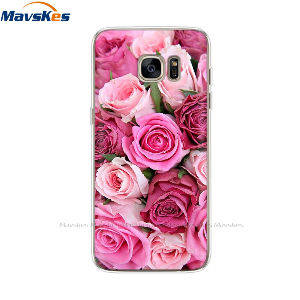 Custodia in Silicone Cartone Animato Per Samsung Galaxy S7 Custodie Cover Fiore Morbido TPU Custodia per Telefono Per Samsung S7 edge G930F G930FD G930W8 Funda