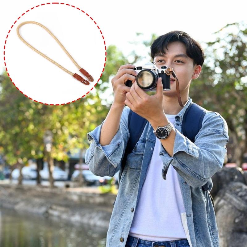 Quick Release Round Rope Camera Strap Adjustable Neck Shoulder Wrist Lanyard for DSLR Cameras with Safety Buckle