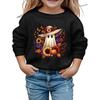 Kids Halloween Printed Hoodie Loose Fit Long Sleeve Casual Sweatshirt