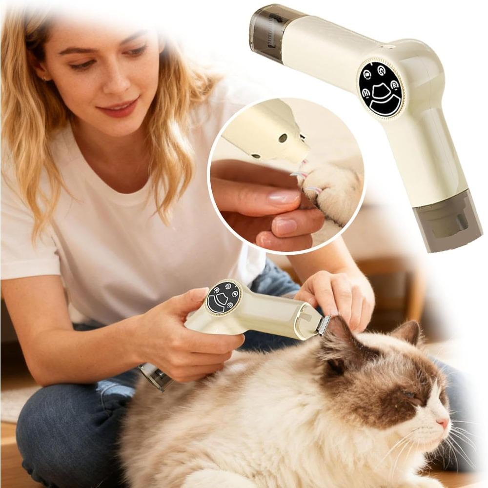 2-in-1 Pet Paw Trimmer & Nail Grinder with LED Light, Ultra-Low Noise, with Quick Sensor and Safety Guard, USB Rechargeable for Small, Medium
