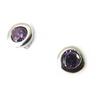 Les Trésors De Lily [M7613] - 'Essentiel' Silver Amethyst Lobe Contour Earrings (rhodium Plated) - 5 Mm