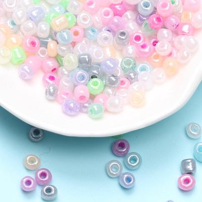 Czech Glass Cream Color DIY Beads About300Pcs Jewelry Makin Round Hole Bead Candy Handmade Seed Beads  Tools