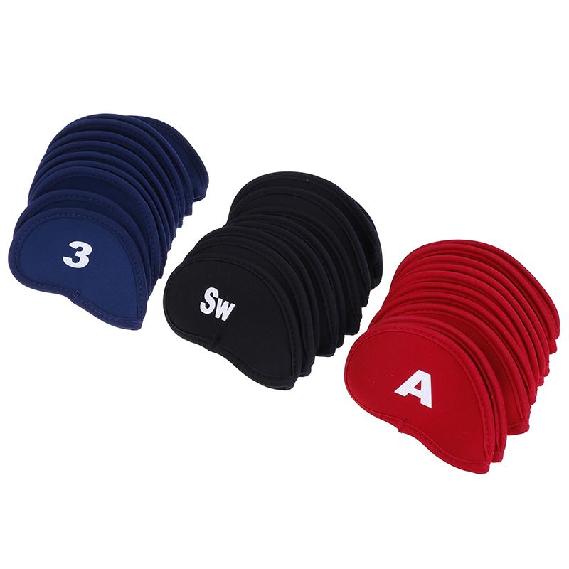 10Pcs Neoprene Golf Club Putter Head Cover Wedge Iron Protective Headcovers Set