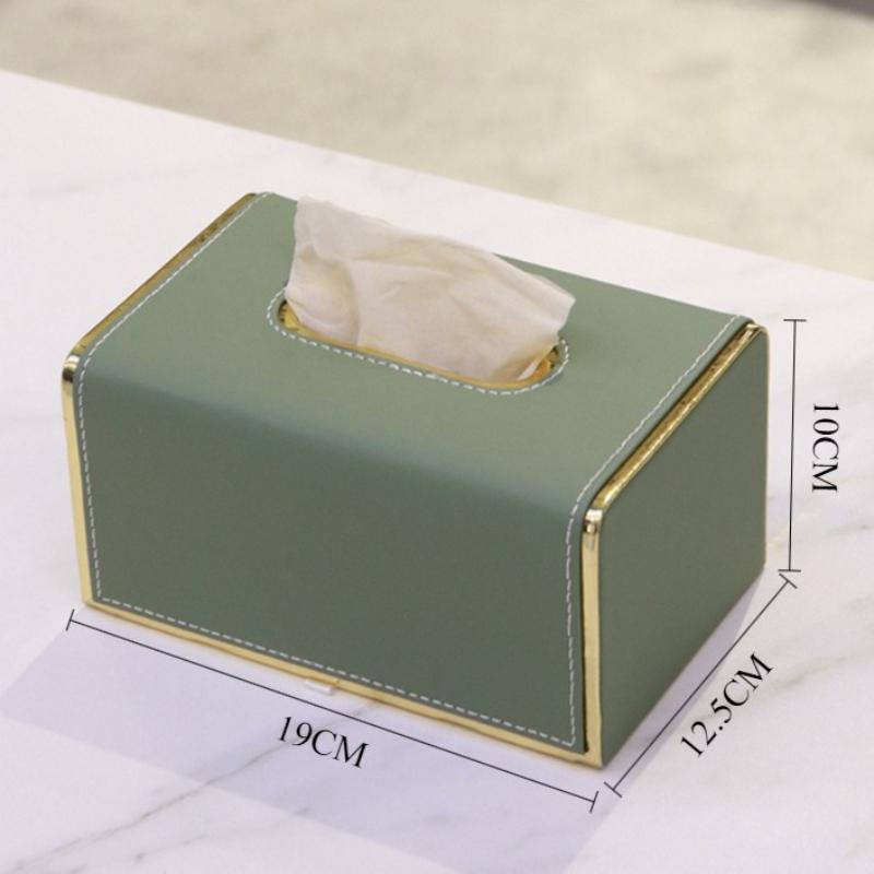 Luxury Tissue Box Leather Creativity Elegant Napkin Box Rectangular Aesthetic Art Tissue Boxes Home Office Napkin Organizer