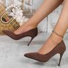 Sexy Trend Womens Soft Suede Pumps Autumn New Thin High Heels 2025 New Office Shoes Woman Stiletto Black Big Size 43