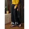 JK&JS 2025 Autumn Rayon Blend Straight-Leg Mid-Waist Casual Pants
