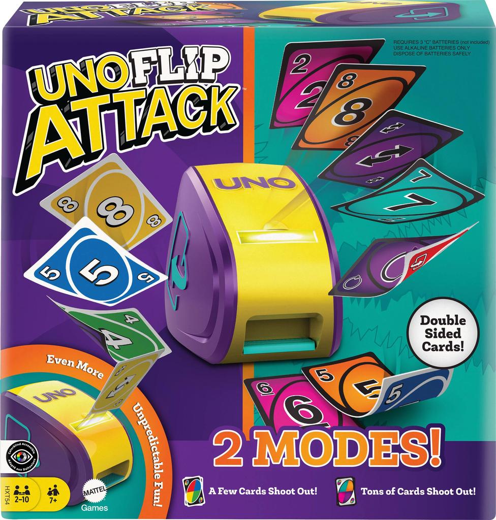 Mattel Games UNO Flip Attack Card Game – Kids & Adults Family Night, Combines UNO Flip & UNO Attack in One Game