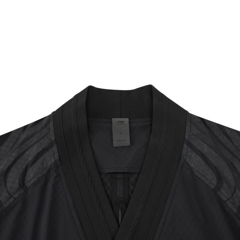 Li Ning X Jackie Chan Collaboration Kung Fu Series New Chinese Style Casual Jacket Unisex Jackets Black AFDWA73-2