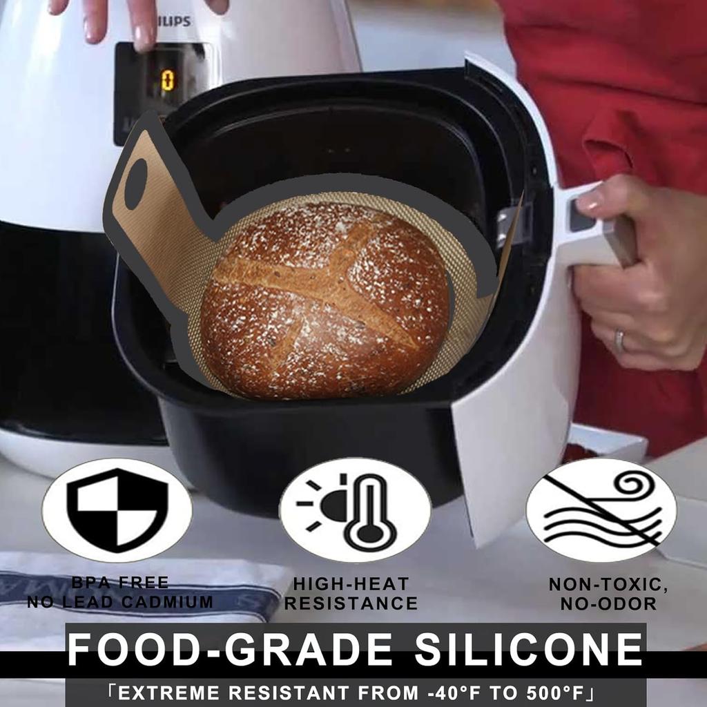 2 Pack Silicone Bread Sling for Dutch Oven – Oval & Round Shapes, Non-Stick Bread Baking Mat with Extra-Long Handles, Reble Silicone Baking Tools