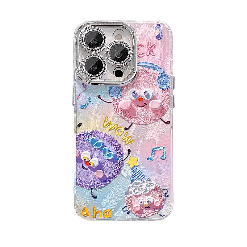The Colored Oil Painting Coal Ball Is Suitable for The IPhone 16pro Phone Case 15, Cute and Shockproof 14, with A High-end Feel. Xiaomi 13, Niche X