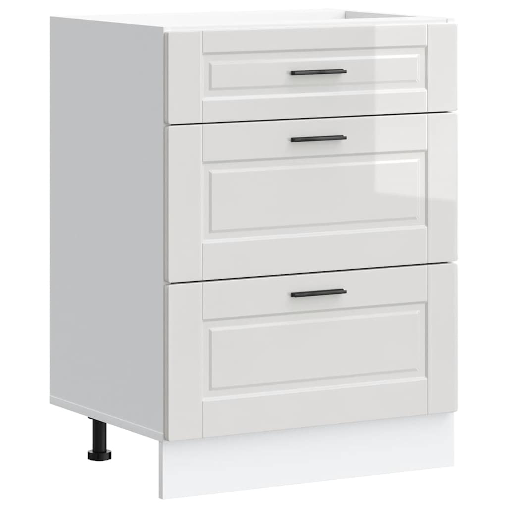 Kitchen Base Cabinet Porto High Gloss White Particleboard