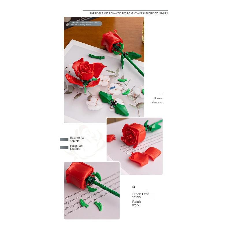 Valentine's Day Rose Building Blocks immortal bouquet puzzle puzzle pieces toy toy gift decorations