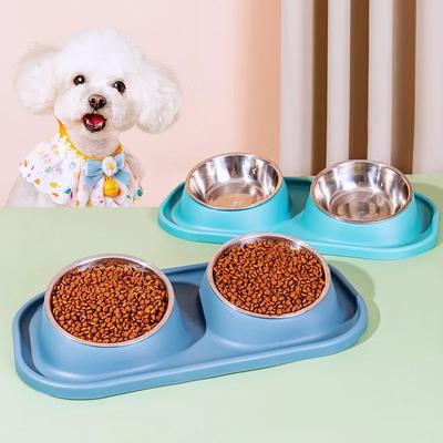 Dog Food Bowl Neck Protector Dog Water Bowl Detachable Double Bowls for Dogs Feeding Stainless Steel Cat Food Bowls Pet Supplies