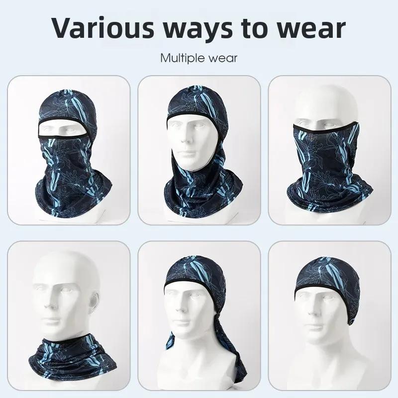 Kühlende Sturmhaube – Eisseiden-Gesichtsmaske mit UV-Schutz, für Radfahren, Motorradfahren & Outdoor-Sportarten (Herren Kopfbedeckung)