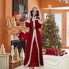 Santa Costume Mrs Santa Christmas Costume Woman Outfit Christmas Long Dress New Year Party Set