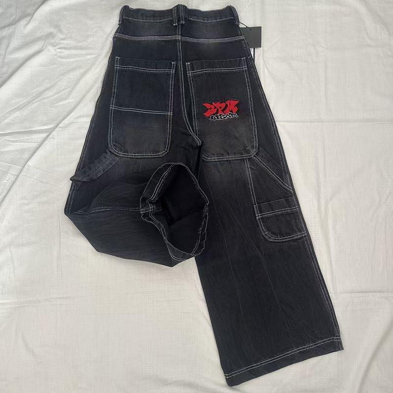 RogueWave Y2K Nové Streetwear Džíny Vintage Prané Volné Džíny Harajuku Punk Rovné Ležérní Gotické Široké Kalhoty