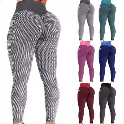 Hüfthebende Yoga-Sport-Leggings mit Taschen für Damen in Übergröße