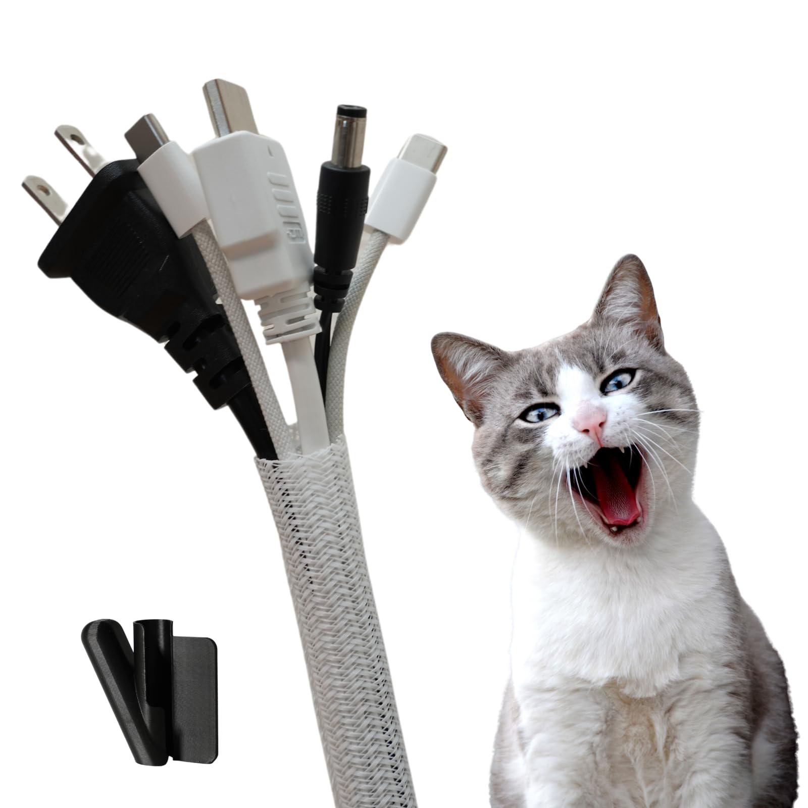 

COTCAT Kajikaji Guard 3m Diameter With or without special installation tools Pet cat cable protection cover Pet cat chew prevention Approximately 5