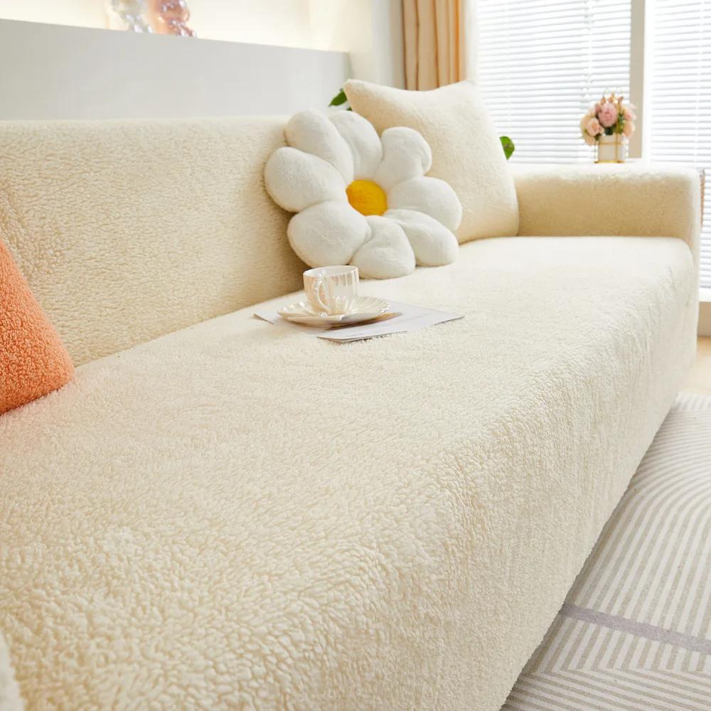 Fashionable Elastic All-around Sofa Cover Modern Minimalist Multicolor Couch Cover Anti Slip Soft Dustproof Plush Sofa Covers