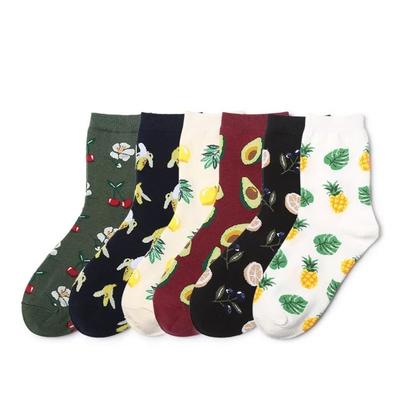 Clearance Sale Cartoon Fruits Print Cute Socks Japanese Kawaii Woman Socks Casual Harajuku Retro Hip Hop Skateboard Crew Socks