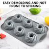 6 Cavity Silicone Cake Mold,Chocolate-Cookie Donut Dessert Mold,Food Grade Muffin Pan,Perfect For DIY Cakes,Soaps,Baking Tools
